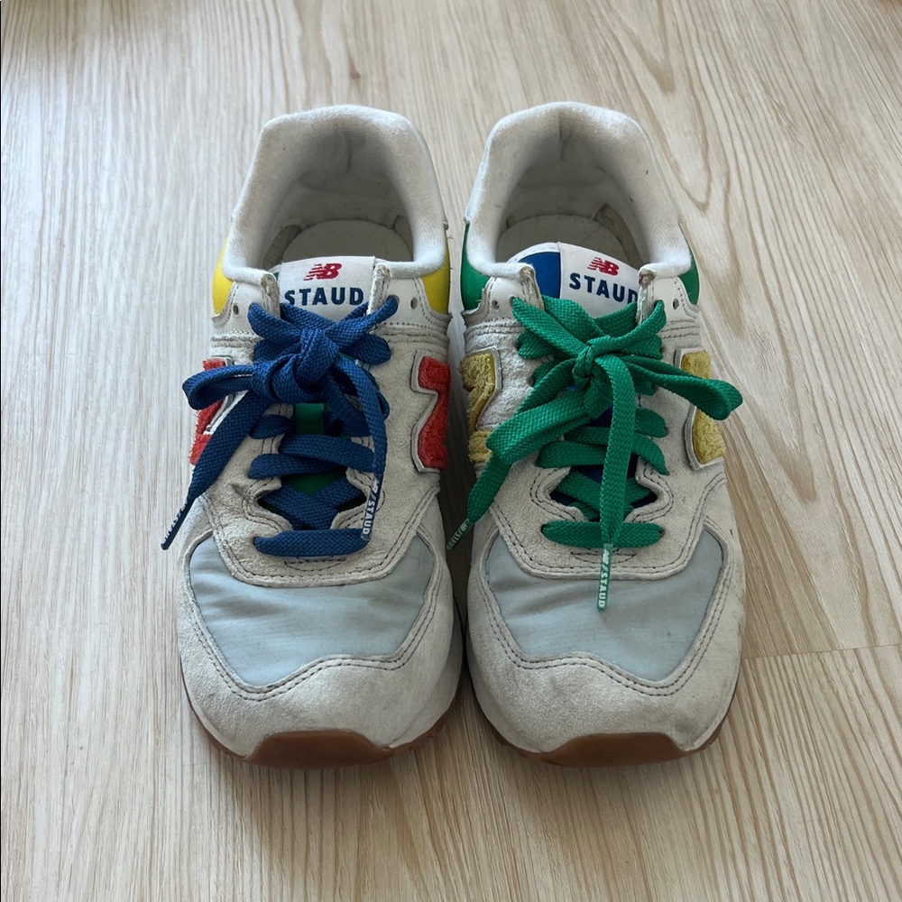 New Balance 574 x STAUD Limited Edition Multicolor Sneakers. Women 7/Men 5.5